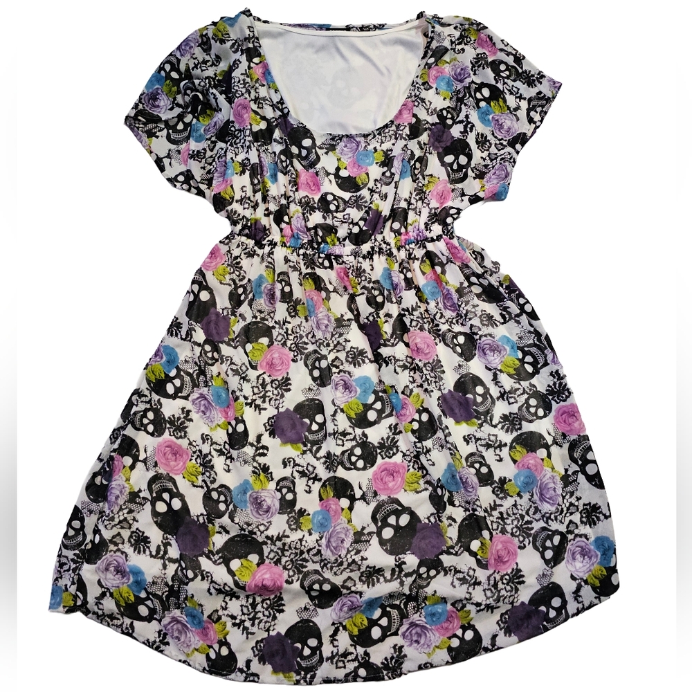 Torrid Multicolor Skull Print Mini Dress - Picture 5 of 11